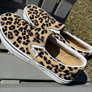 Vans Leopard Print Slip-On Sneakers